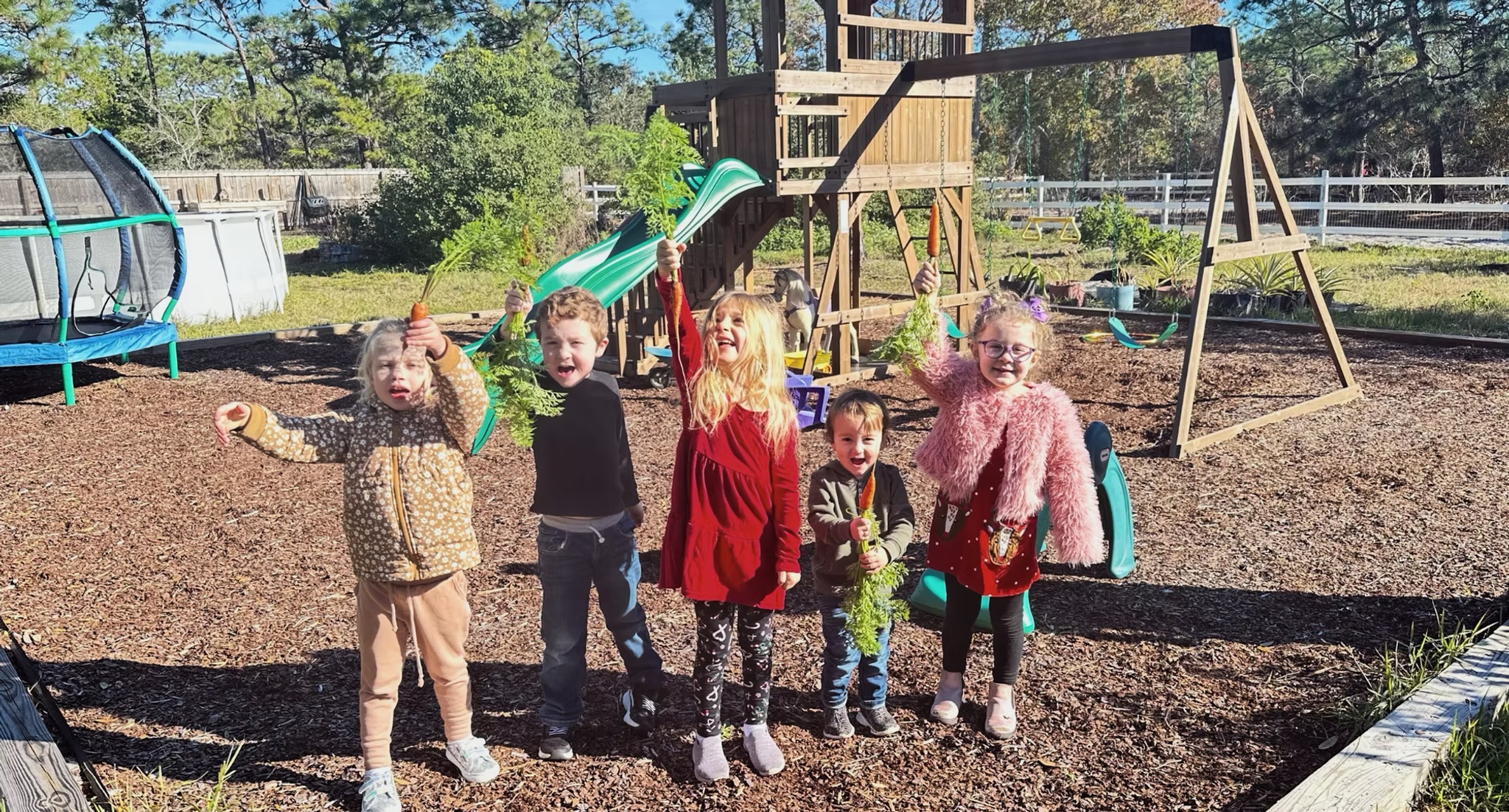 Children playing on the SoundSide Montessori Academy playground
